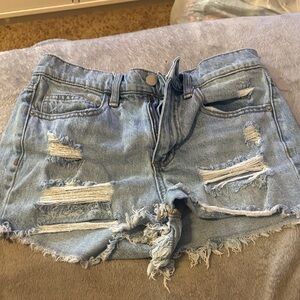 Altar'd State Light Blue Distressed Jean Shorts